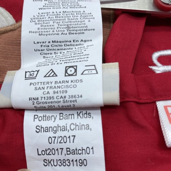 Pottery Barn Kids Apron Brannon Rudolph Reindeer Christmas Children’s Red - Picture 7 of 9